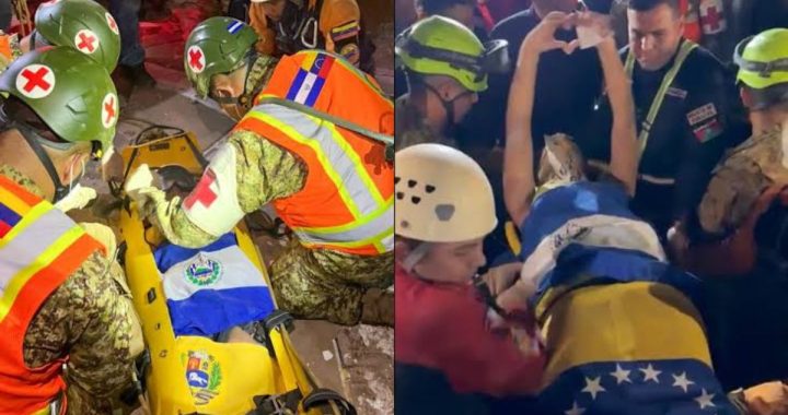 Misión de El Salvador rescata con vida a siete personas entre los escombros en Venezuela